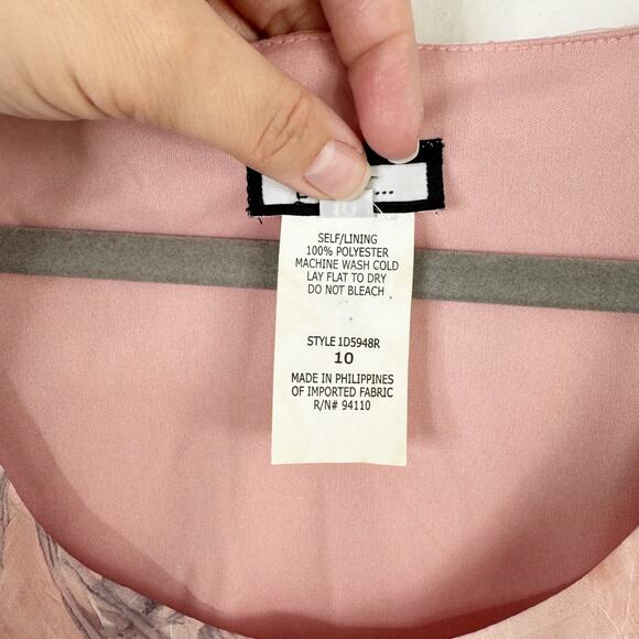 VTG Believe Ballet Pink Floral Fairy Garden Ruffle Midi Dress Romantic Size 10 - Picture 6 of 15